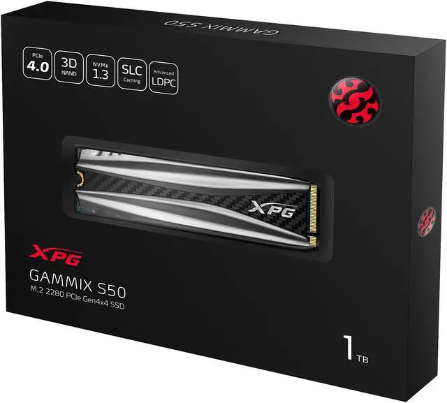 Alt view image 6 of 6 - XPG GAMMIX S50 M.2 2280 1TB PCI-Express 4.0 x4 3D TLC Internal Solid State Drive (SSD) AGAMMIXS50-1TT-C