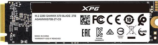 Alt view image 4 of 5 - XPG GAMMIX S70 Blade M.2 2280 2TB PCI-Express 4.0 x4, NVMe 1.4 3D NAND Internal Solid State Drive (SSD) AGAMMIXS70B-2T-CS