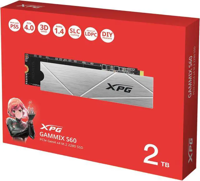 Alt view image 6 of 6 - XPG GAMMIX S60 Blade M.2 2280 2TB PCIe Gen4 x4 AGAMMIXS60-2T-CS