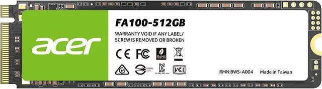 Main image of Acer FA100 M.2 512GB PCI-Express 3.0 x4 Internal Solid State Drive (SSD) BL.9BWWA.119