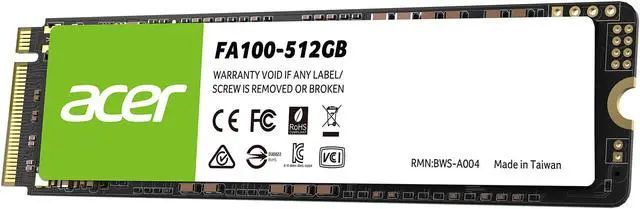 Alt view image 3 of 4 - Acer FA100 M.2 512GB PCI-Express 3.0 x4 Internal Solid State Drive (SSD) BL.9BWWA.119