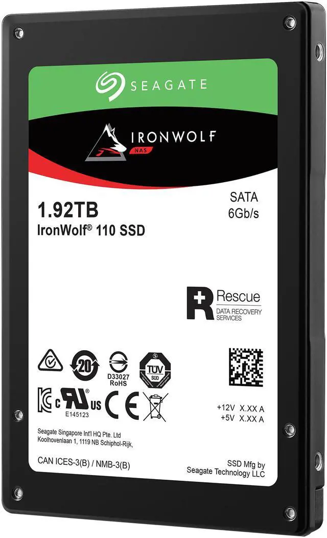 Alt view image 2 of 4 - Seagate IronWolf 110 ZA1920NM10011 2.5" SATA III 3D TLC Solid State Drive for NAS