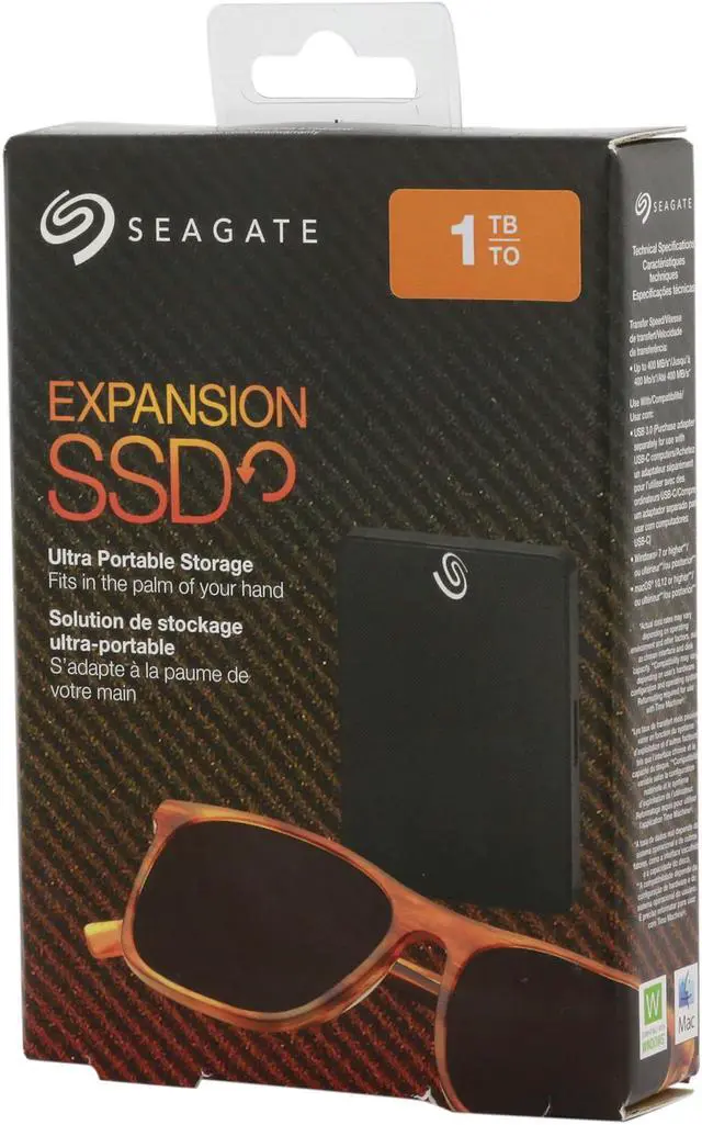 Alt view image 13 of 13 - Seagate Expansion SSD 1TB USB 3.0 External / Portable Solid State Drive for PC Laptop and Mac (STJD1000400)