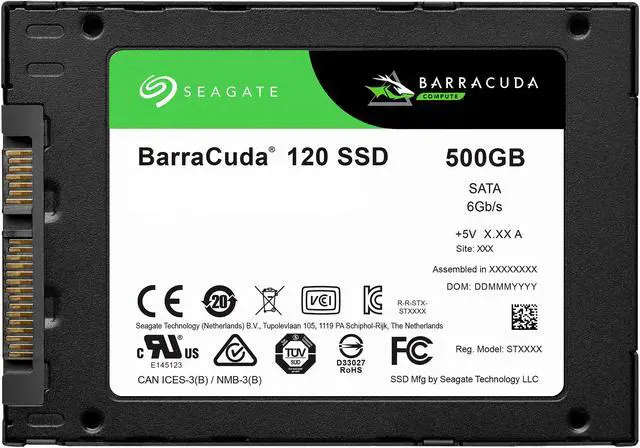 Alt view image 2 of 7 - Seagate Barracuda 120 SSD 500GB Internal Solid State Drive - 2.5 Inch SATA 6GB/s for Computer Desktop PC Laptop (ZA500CM1A003)