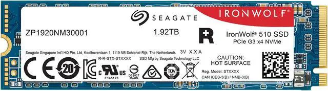 Alt view image 4 of 6 - Seagate IronWolf 510 1.92TB NAS SSD Internal Solid State Drive - M.2 PCIe for Multibay RAID System Network Attached Storage, 2 Year Data Recovery (ZP1920NM30011)