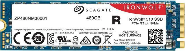 Alt view image 4 of 6 - Seagate IronWolf 510 480GB NAS SSD Internal Solid State Drive - M.2 PCIe for Multibay RAID System Network Attached Storage, 2 Year Data Recovery (ZP480NM30011)