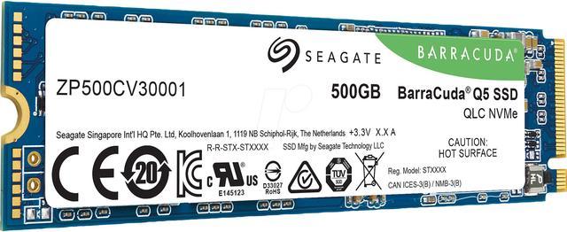 Seagate BarraCuda Q5 M.2 2280 500GB PCIe Gen3 x4 NVMe 1.3 3D QLC Internal  Solid State Drive (SSD) ZP500CV3A001 Internal SSDs