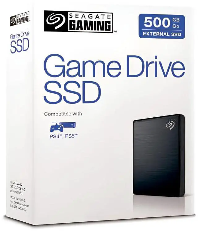 Main image of Seagate Game Drive 500GB External Solid State Drive, for PS4 and PS5- Black (STKG500406)