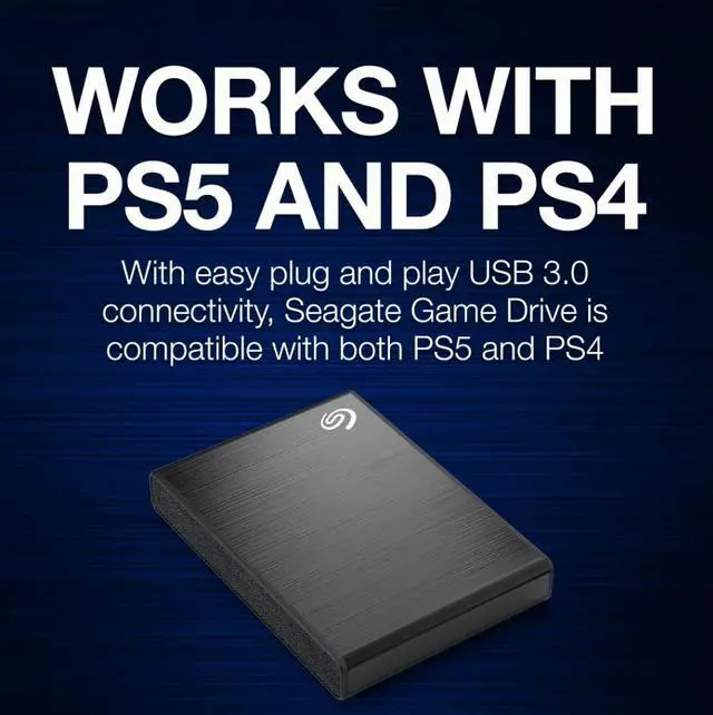 Alt view image 3 of 7 - Seagate Game Drive 500GB External Solid State Drive, for PS4 and PS5- Black (STKG500406)