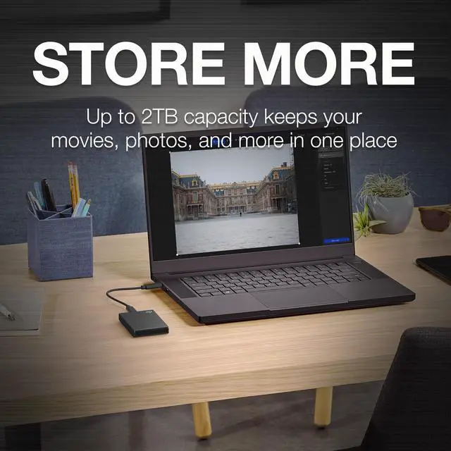Alt view image 14 of 18 - Seagate One Touch SSD 1TB External SSD Portable - Black, Speeds up to 1030MB/s, with Android App, 1yr Mylio Create, 4mo Adobe Creative Cloud Photography Plan and Rescue Services (STKG1000400)
