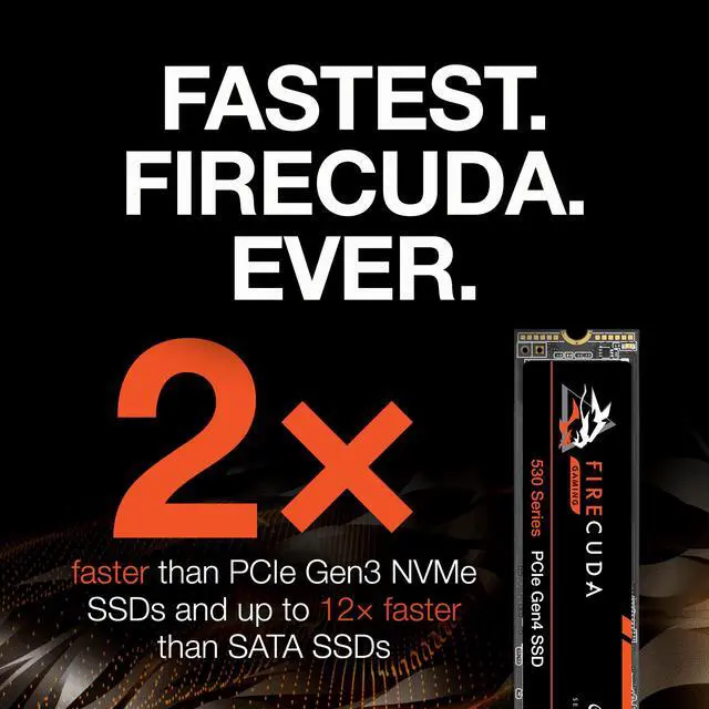 Alt view image 7 of 9 - Seagate FireCuda 530 M.2 2280 2TB PCIe Gen4 x4 NVMe 1.4 3D TLC Internal Solid State Drive (SSD) ZP2000GM3A013