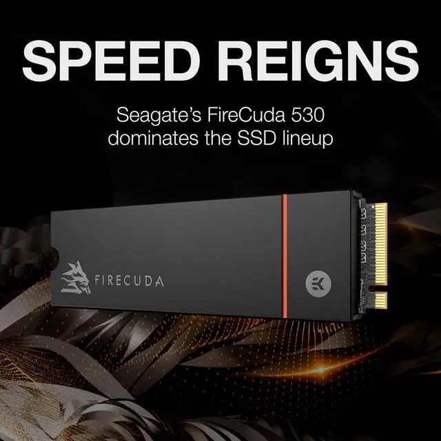 Alt view image 7 of 14 - Seagate FireCuda 530 M.2 2280 1TB PCIe Gen4 x4 NVMe 1.4 3D TLC Internal Solid State Drive (SSD) ZP1000GM3A023