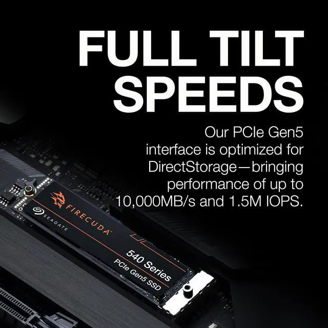 Alt view image 4 of 14 - Seagate FireCuda 540 NVME GEN5 SSD M.2 2280 1TB PCI-Express 5.0 x4 3D TLC Internal Solid State Drive (SSD) ZP1000GM3A004
