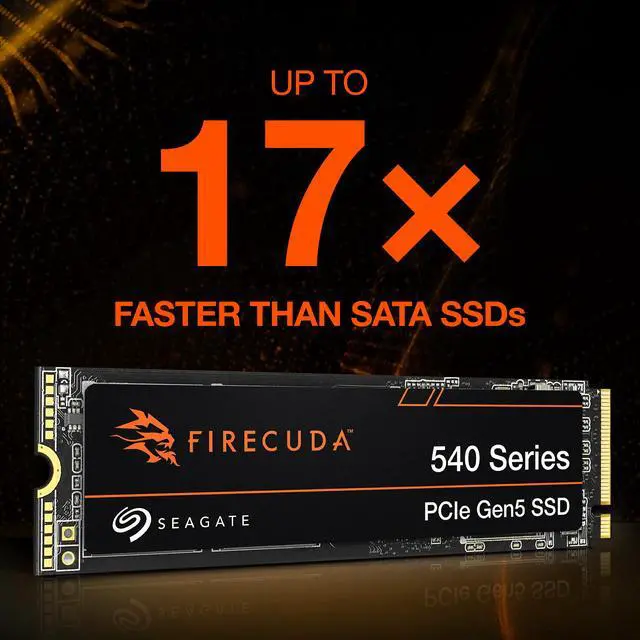 Alt view image 6 of 14 - Seagate FireCuda 540 NVME GEN5 SSD M.2 2280 1TB PCI-Express 5.0 x4 3D TLC Internal Solid State Drive (SSD) ZP1000GM3A004