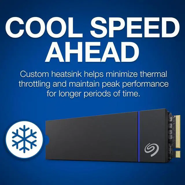 Alt view image 7 of 12 - Seagate Game Drive PS5 NVMe SSD for PS5 1TB Internal Solid State Drive - PCIe Gen4 NVMe 1.4, Officially Licensed, Up to 7300MB/s with Heatsink (ZP1000GP3A1011)