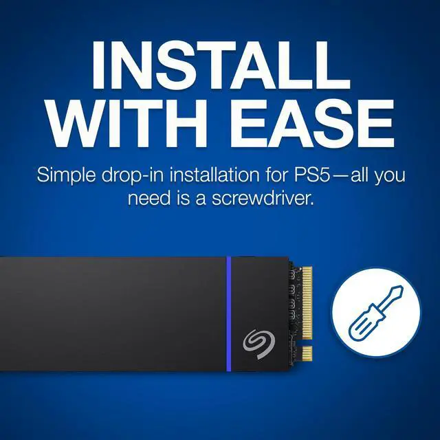 Alt view image 11 of 12 - Seagate Game Drive PS5 NVMe SSD for PS5 2TB Internal Solid State Drive - PCIe Gen4 NVMe 1.4, Officially Licensed, Up to 7300MB/s with Heatsink (ZP2000GP3A1001)