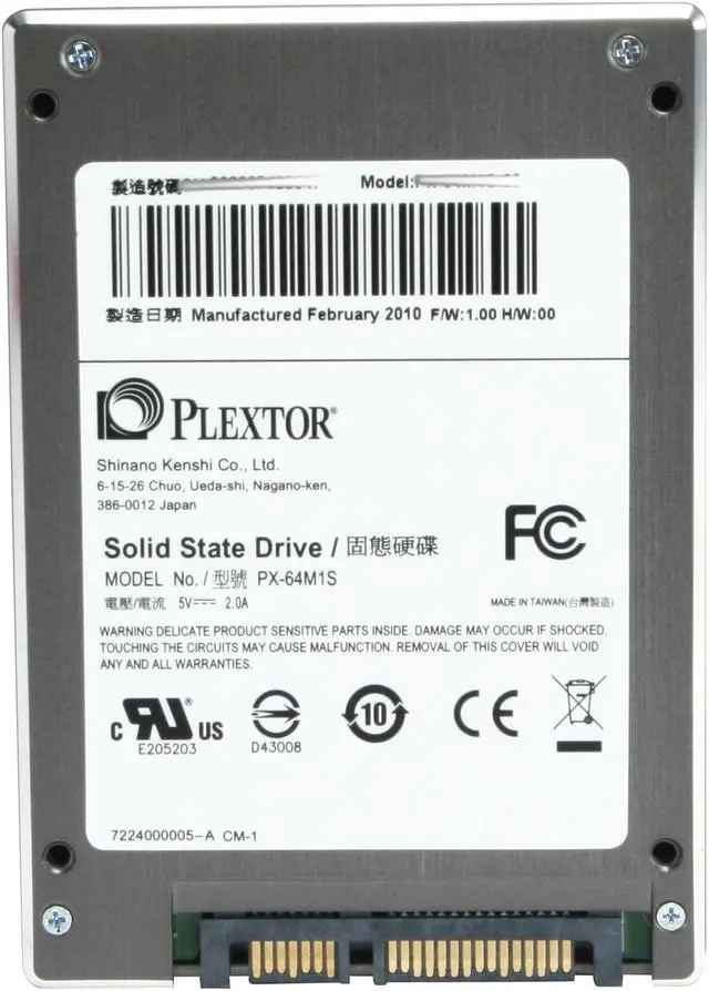 Alt view image 5 of 6 - Plextor 2.5" 64GB SATA II Internal Solid State Drive (SSD) PX-64M1S