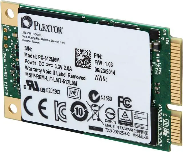 Main image of Plextor M6M Mini-SATA(mSATA) 512GB SATA 6Gb/s Internal Solid State Drive (SSD) PX-512M6M