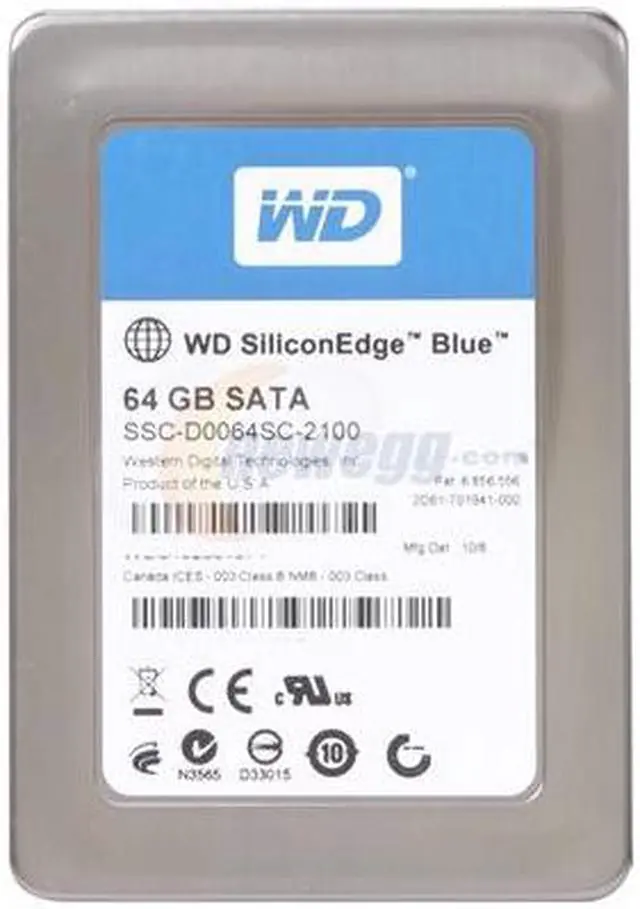Alt view image 2 of 8 - Western Digital SiliconEdge Blue 2.5" 64GB SATA II MLC Internal Solid State Drive (SSD) SSC-D0064SC-2100 - OEM