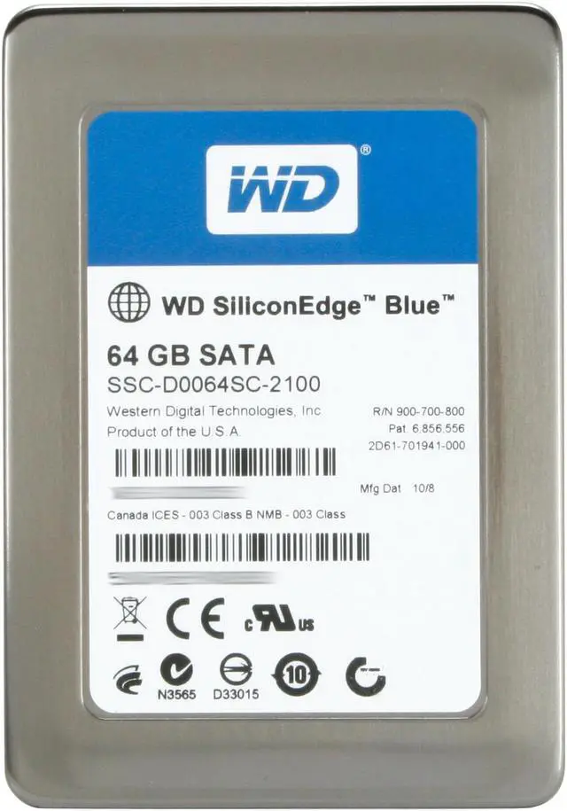 Alt view image 6 of 8 - Western Digital SiliconEdge Blue 2.5" 64GB SATA II MLC Internal Solid State Drive (SSD) SSC-D0064SC-2100 - OEM