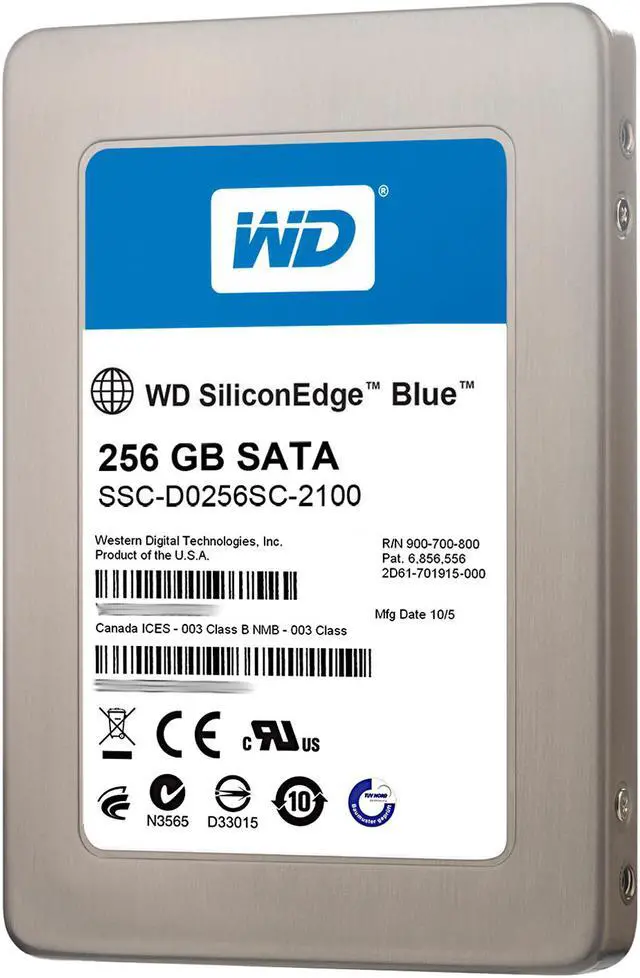 Alt view image 3 of 9 - Western Digital SiliconEdge Blue 2.5" 256GB SATA II MLC Internal Solid State Drive (SSD) SSC-D0256SC-2100 - OEM