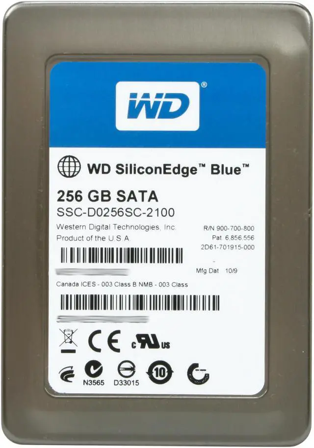 Alt view image 7 of 9 - Western Digital SiliconEdge Blue 2.5" 256GB SATA II MLC Internal Solid State Drive (SSD) SSC-D0256SC-2100 - OEM