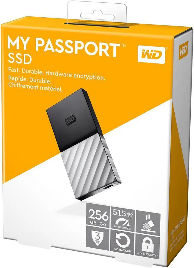 Alt view image 7 of 7 - WD 256GB My Passport SSD Portable Storage - External Solid State Drive - USB 3.1 - WDBK3E2560PSL-WESN