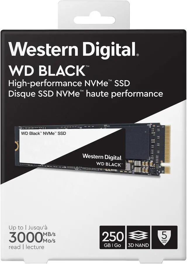 Alt view image 5 of 5 - WD Black NVMe M.2 2280 250GB PCI-Express 3.0 x4 3D NAND Internal Solid State Drive (SSD) WDS250G2X0C