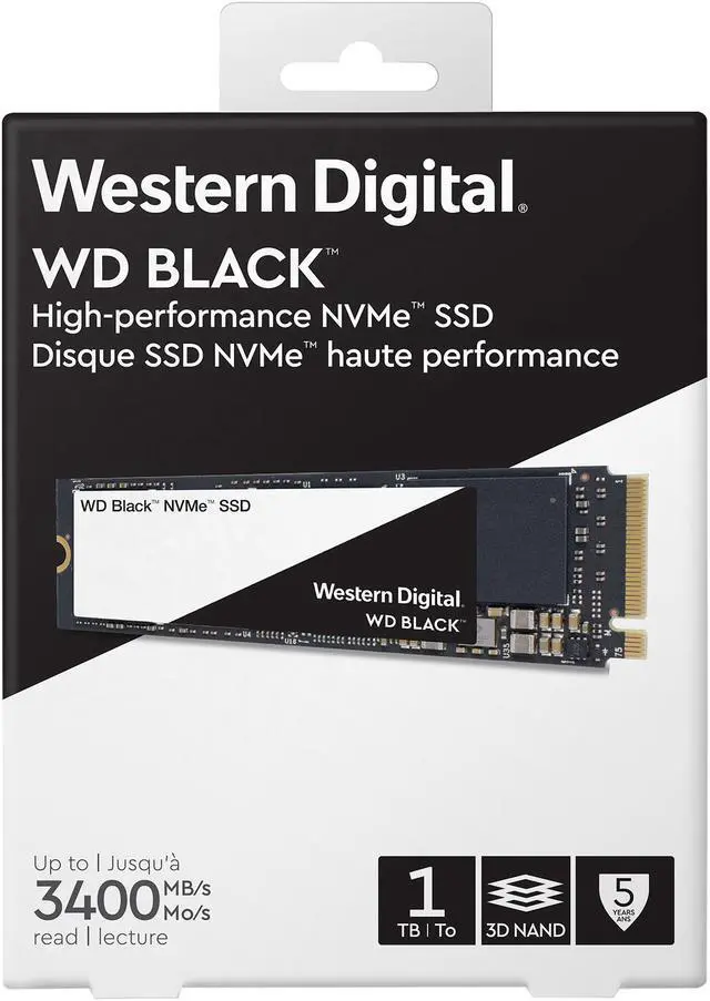 Alt view image 5 of 5 - WD Black NVMe M.2 2280 1TB PCI-Express 3.0 x4 3D NAND Internal Solid State Drive (SSD) WDS100T2X0C