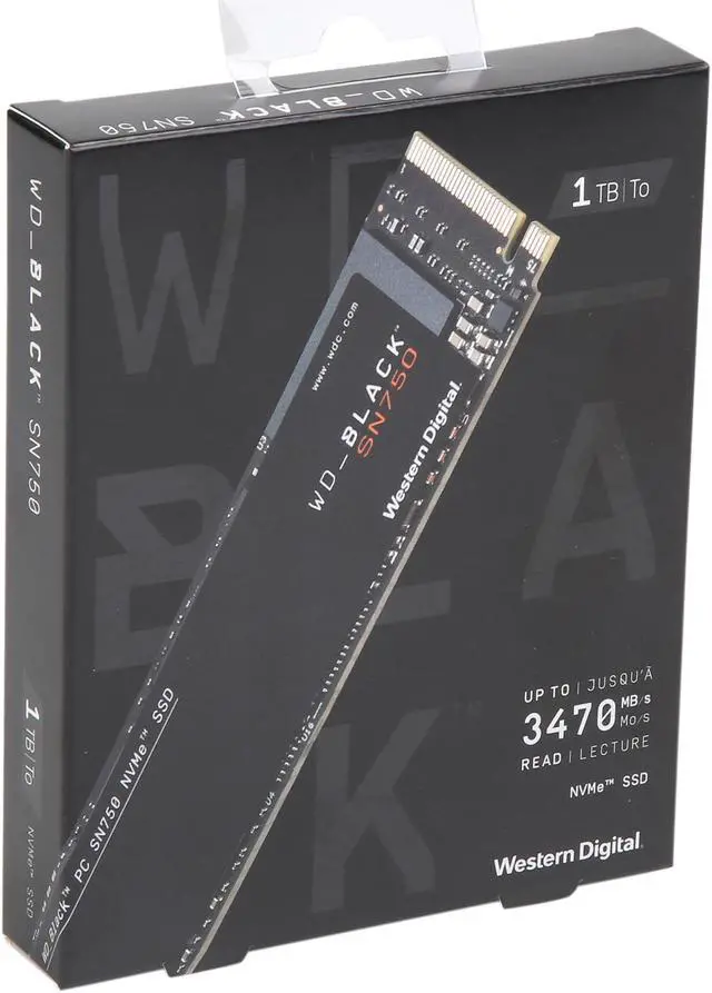 Alt view image 6 of 6 - Western Digital WD BLACK SN750 NVMe M.2 2280 1TB PCI-Express 3.0 x4 64-layer 3D NAND Internal Solid State Drive (SSD) WDS100T3X0C