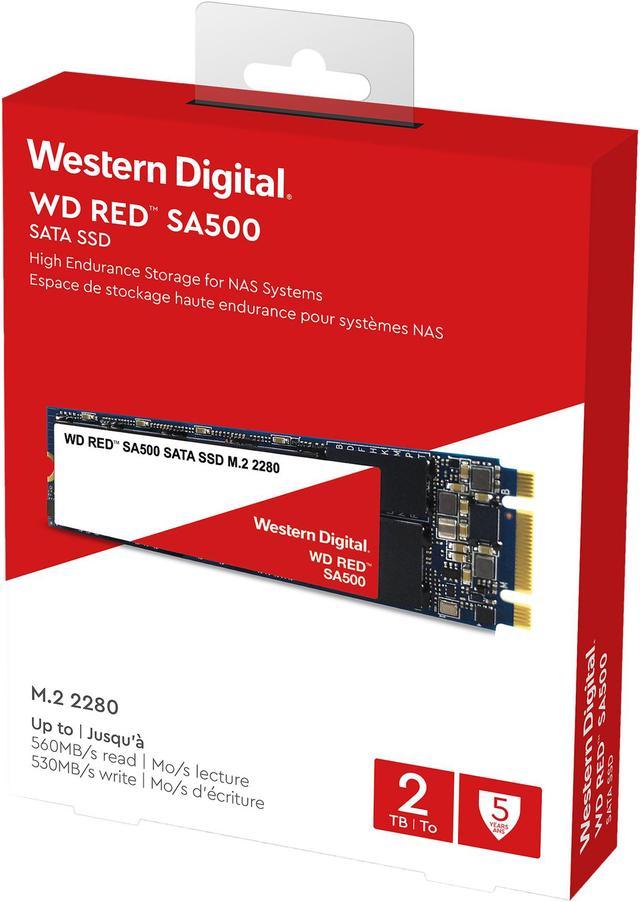 Western Digital WD Red SA500 M.2 2280 2TB SATA III 3D NAND Internal Solid  State Drive (SSD) WDS200T1R0B