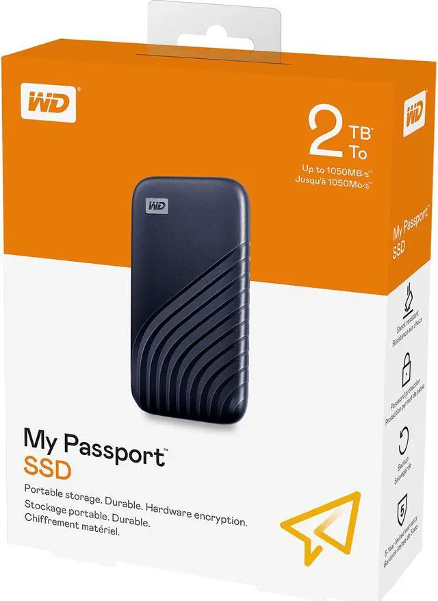 Alt view image 10 of 11 - Western Digital My Passport SSD 2TB USB 3.2 Gen2, USB-C Portable Storage
