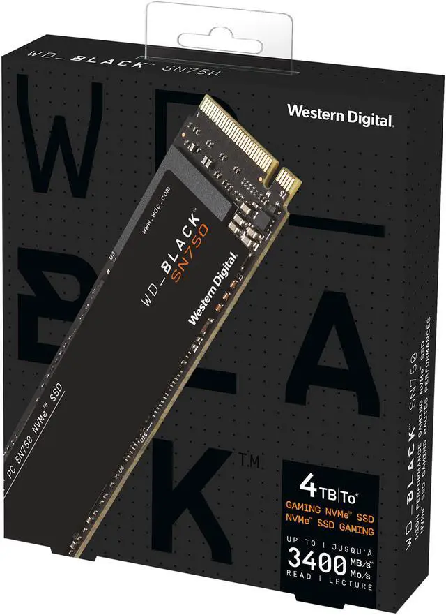 Alt view image 6 of 7 - Western Digital BLACK SN750 NVMe M.2 2280 4TB PCI-Express 3.0 x4 64-layer 3D NAND Internal Solid State Drive (SSD) WDS400T3X0C