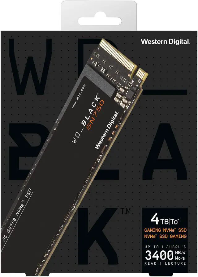 Alt view image 7 of 7 - Western Digital BLACK SN750 NVMe M.2 2280 4TB PCI-Express 3.0 x4 64-layer 3D NAND Internal Solid State Drive (SSD) WDS400T3X0C