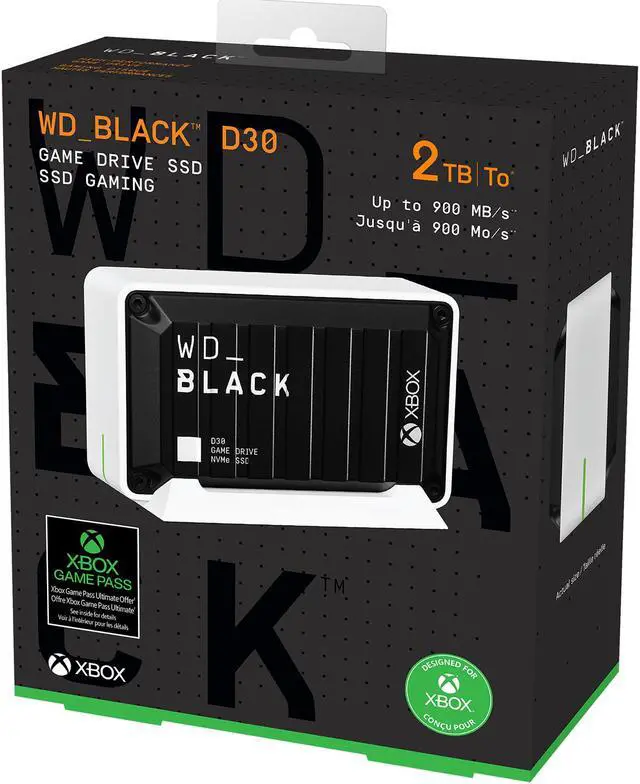 Alt view image 8 of 9 - Western Digital WD_BLACK D30 2TB USB 3.2 Gen 2 (Type-C) Game Drive SSD for Xbox WDBAMF0020BBW-WESN