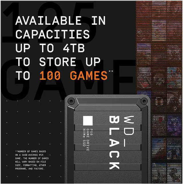 Alt view image 8 of 9 - Western Digital BLACK P50 4TB USB 3.2 Gen 2x2, USB-C Game Drive SSD