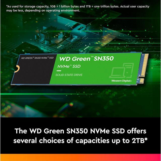 Alt view image 7 of 10 - Western Digital WD Green SN350 NVMe M.2 2280 2TB PCI-Express 3.0 x4 Internal Solid State Drive (SSD) WDS200T3G0C
