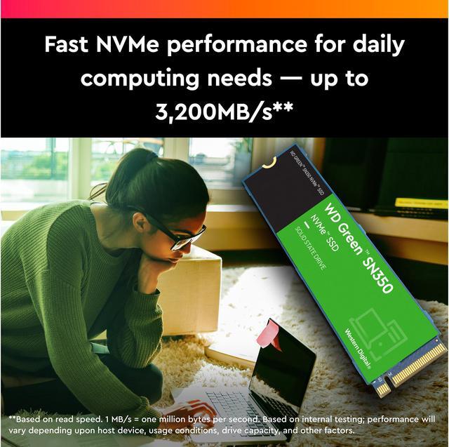 Alt view image 8 of 10 - Western Digital WD Green SN350 NVMe M.2 2280 2TB PCI-Express 3.0 x4 Internal Solid State Drive (SSD) WDS200T3G0C