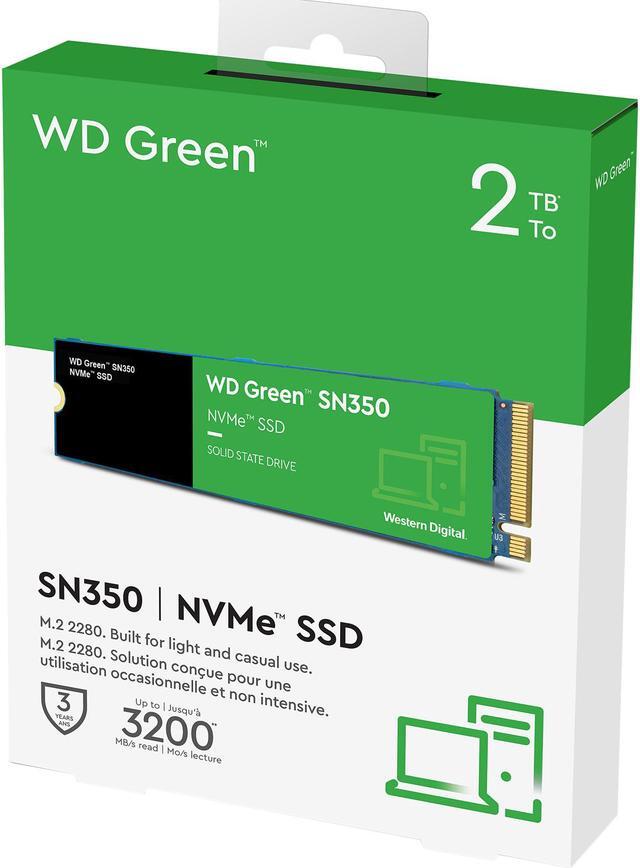 Alt view image 4 of 10 - Western Digital WD Green SN350 NVMe M.2 2280 2TB PCI-Express 3.0 x4 Internal Solid State Drive (SSD) WDS200T3G0C