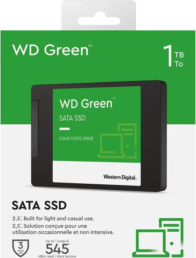 Alt view image 5 of 5 - Western Digital Green 2.5" 1TB SATA III 3D NAND TLC Internal Solid State Drive (SSD) WDS100T3G0A