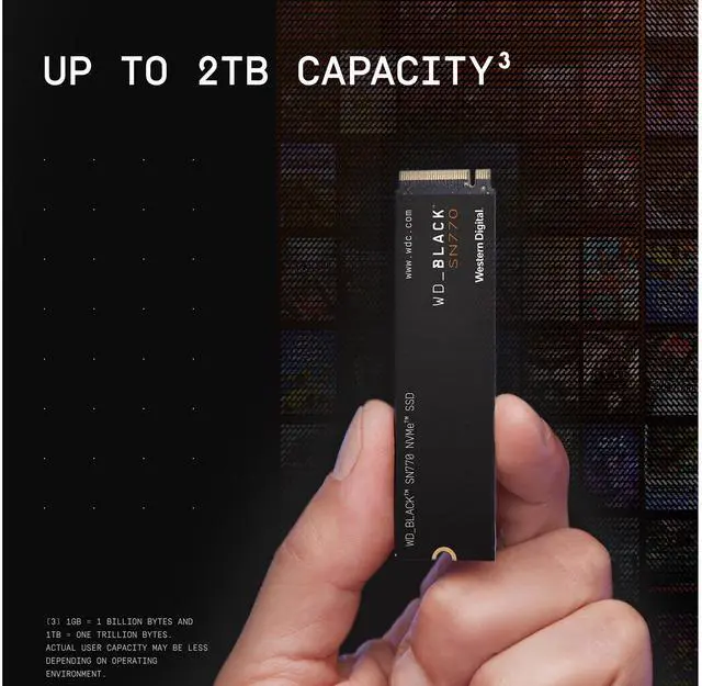 Alt view image 7 of 10 - Western Digital WD_BLACK SN770 M.2 2280 1TB PCIe Gen4 16GT/s, up to 4 Lanes Internal Solid State Drive (SSD) WDS100T3X0E