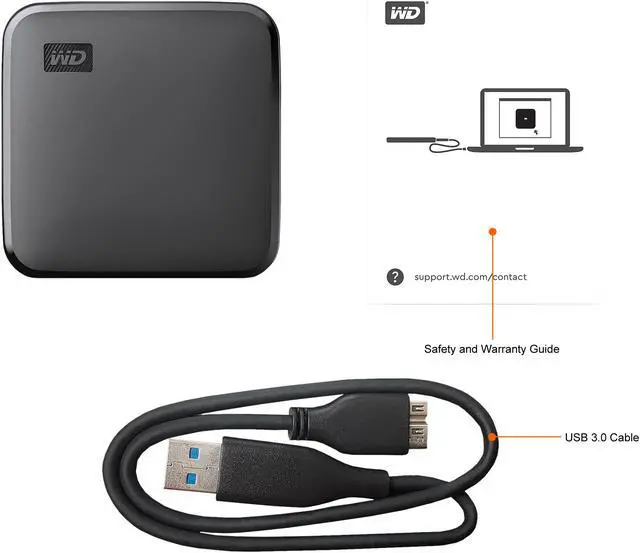 Alt view image 6 of 12 - Western Digital Elements SE 1TB USB 3.0 micro B Portable SSD