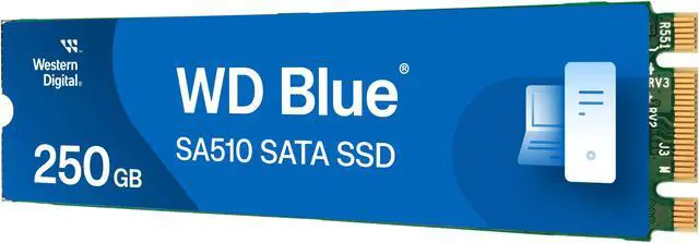 Alt view image 2 of 9 - WD Blue 250GB SA510 M.2 Internal Solid State Drive SSD - WDS250G3B0B