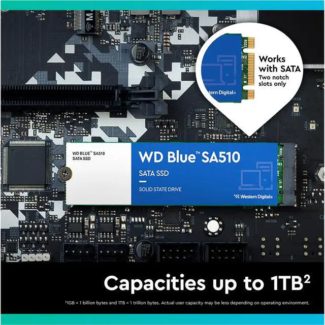 Alt view image 6 of 9 - WD Blue 500GB SA510 M.2 Internal Solid State Drive SSD - WDS500G3B0B