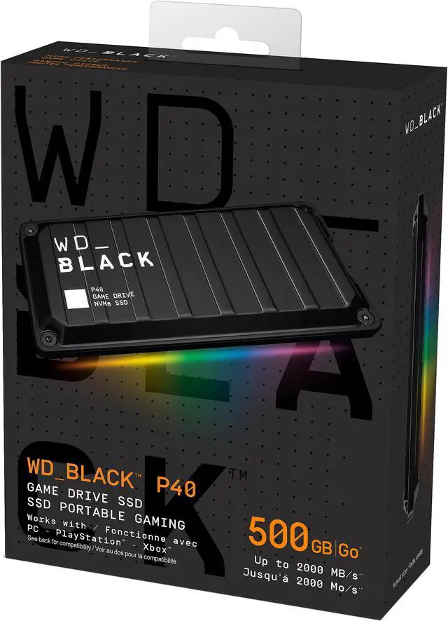 Alt view image 13 of 18 - Western Digital WD BLACK P40 500GB USB 3.2 Gen 2x2, Type-C Game Drive SSD