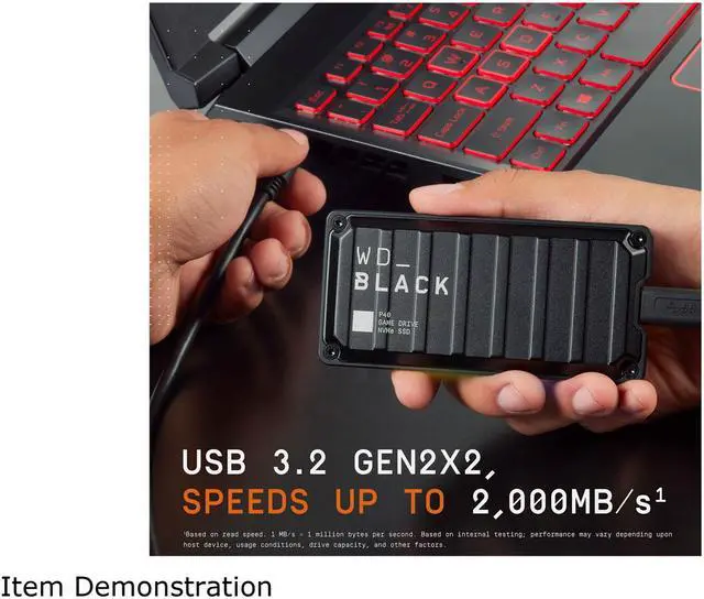 Alt view image 17 of 18 - Western Digital WD BLACK P40 500GB USB 3.2 Gen 2x2, Type-C Game Drive SSD