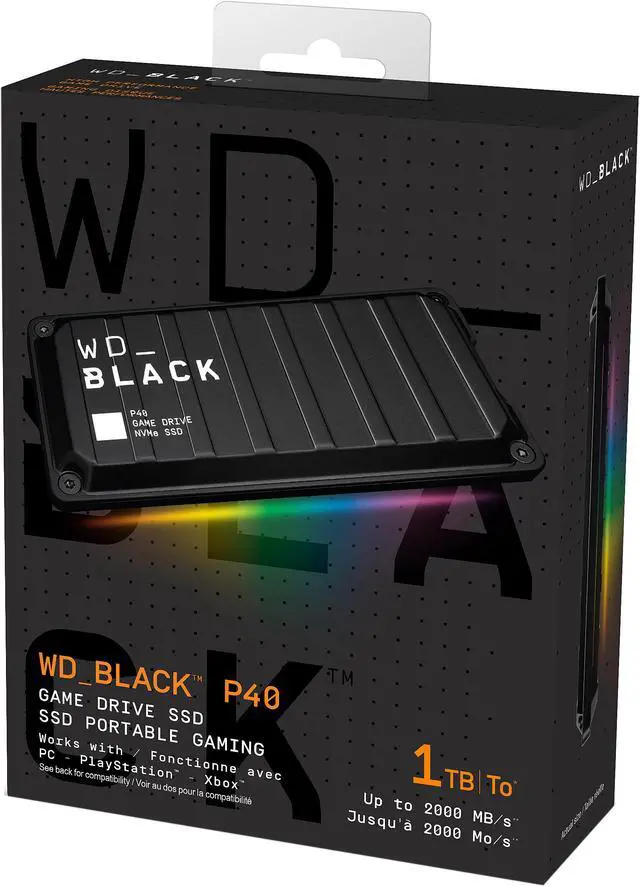 Alt view image 13 of 18 - Western Digital WD BLACK P40 1TB USB 3.2 Gen 2x2, Type-C Game Drive SSD