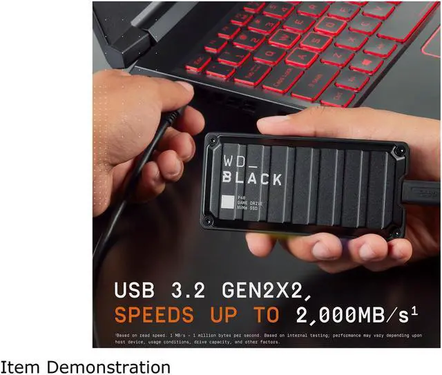 Alt view image 17 of 18 - Western Digital WD BLACK P40 2TB USB 3.2 Gen 2x2, Type-C Game Drive SSD