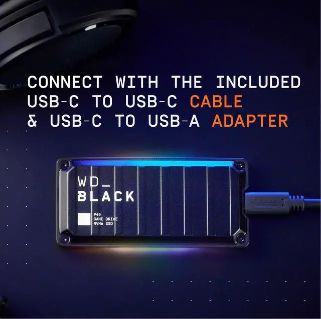 Alt view image 14 of 18 - Western Digital WD BLACK P40 2TB USB 3.2 Gen 2x2, Type-C Game Drive SSD