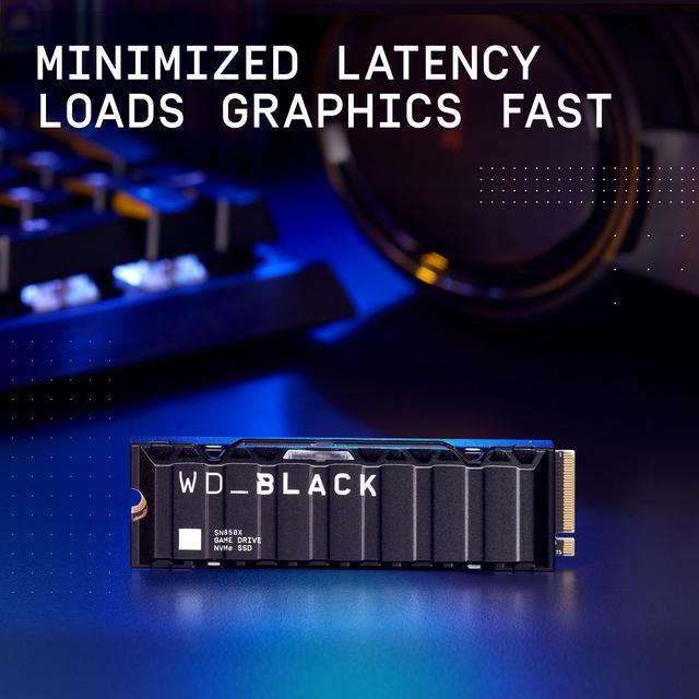 Alt view image 5 of 11 - WD_BLACK 1TB SN850X NVMe Internal Gaming Solid State Drive with Heatsink - Works with Playstation 5, Gen4 PCIe, M.2 2280, Up to 7,300 MB/s - WDS100T2XHE